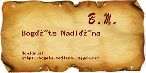 Bogáts Madléna névjegykártya